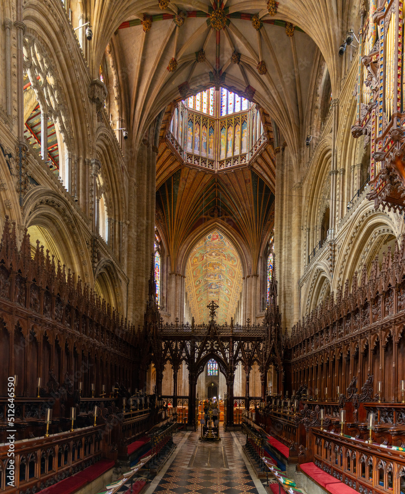 view of the High Altar choir and Presbytery in the Ely Cathedral