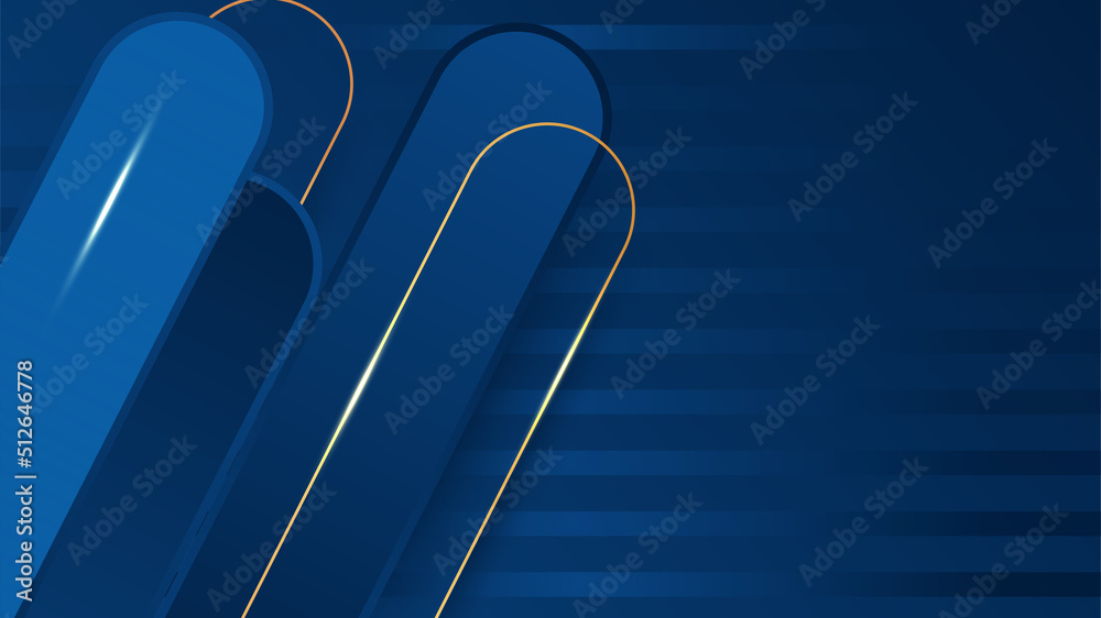 Abstract blue background with gold stripes Stock Vector | Adobe Stock