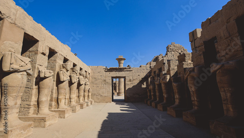 View to the Hall of Caryatids in Karnak Temple near Luxor, Egypt  