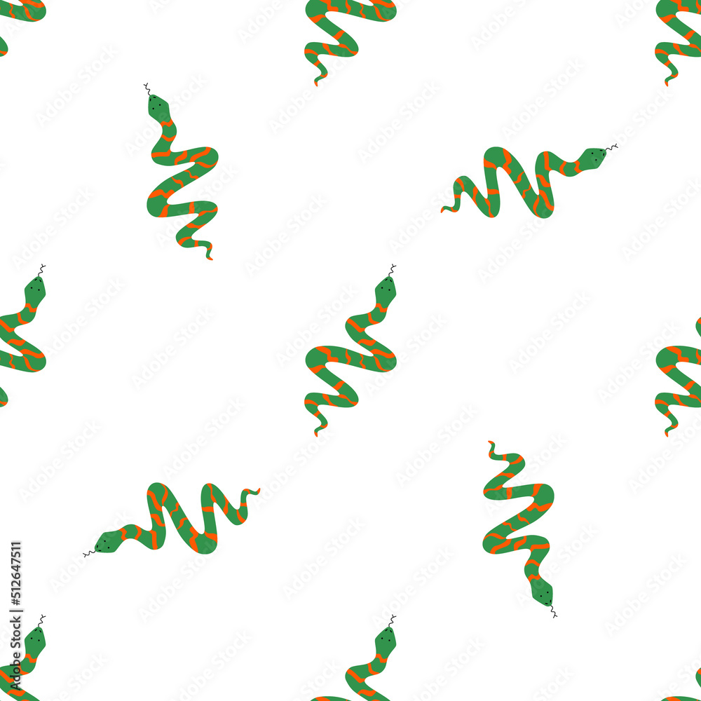 Children s seamless pattern with snakes on a white background. Perfect for kids clothing, fabric, textiles, baby jewelry, wrapping paper. Children s seamless pattern with snakes on a white background. Perfect for kids clothing, fabric, textiles, baby jewelry, wrapping paper.