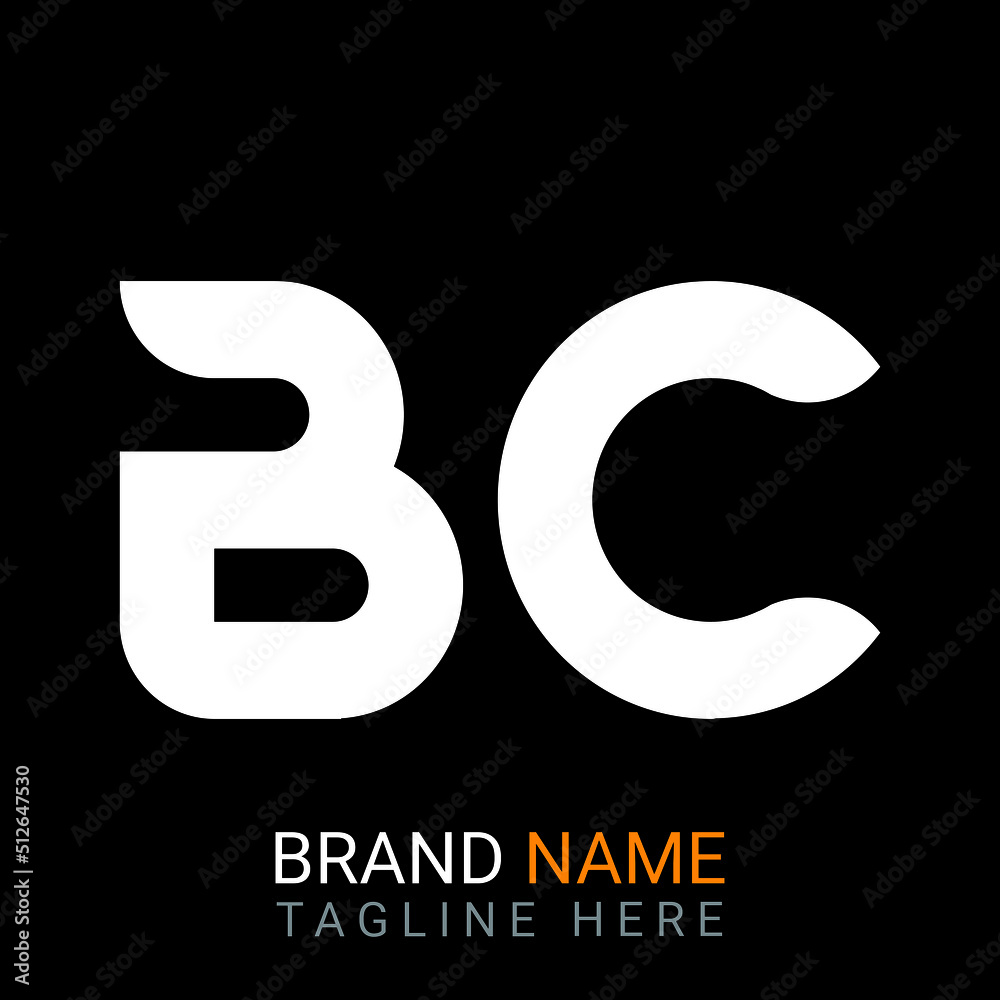 Bc Letter Logo design. black background. Bc Letter Logo design. black background.