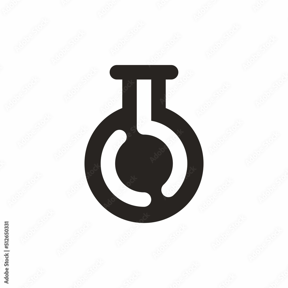 Test tube vector icon. Chemistry lab flask, science symbol.