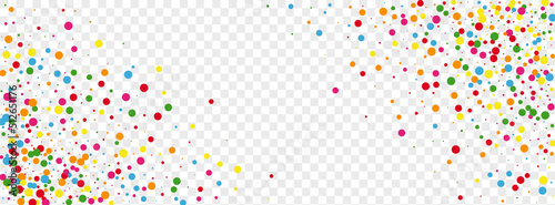 Rainbow Polka Background Transparent Vector. Dot Wallpaper Design. Colorful Happy. Multicolored Round Summer. Circle Graphic Template.