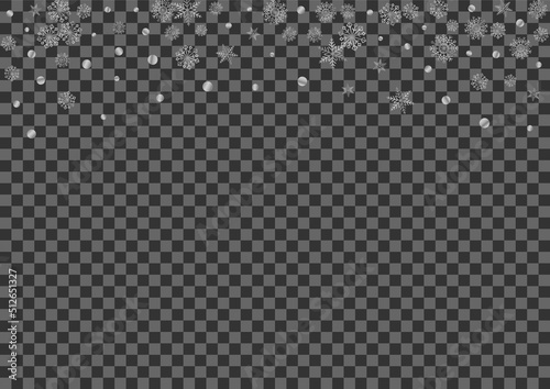 Wallpaper Mural Silver Flake Background Transparent Vector. Snowflake Effect Card. Metal Snow Flying. Grey Drop Pattern. Torontodigital.ca