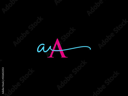 Abstract AA A a Colorful Signature Logo Letter Vector Icon Design For boutique