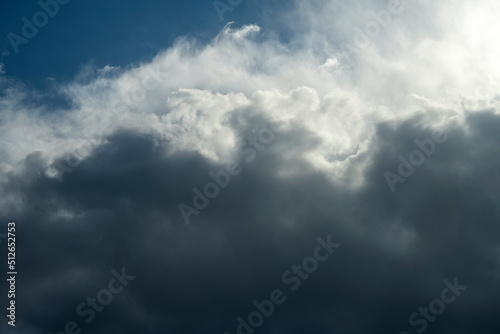 Sky background with heap clouds. Panorama