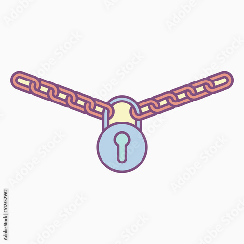 chain with lock icon, lock vector, chain illustration © musmellow