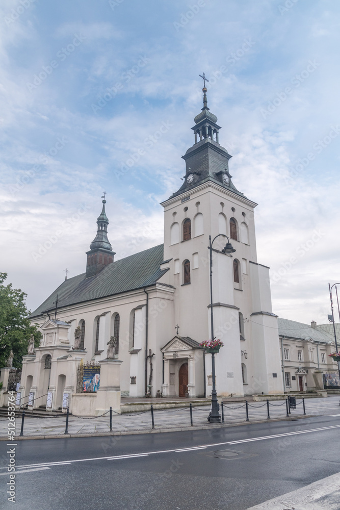 Piotrkow Trybunalski, Poland - May 30, 2022: Church of the Bernardines of the Exaltation of the Holy Cross in Piotrkow Trybunalski.