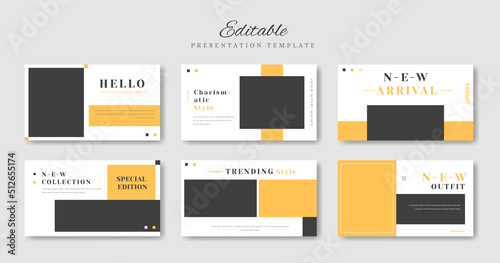 minimalist presentation template with black and yellow colour 