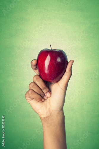 Healthy: Woman Holding Red Delicious Apple