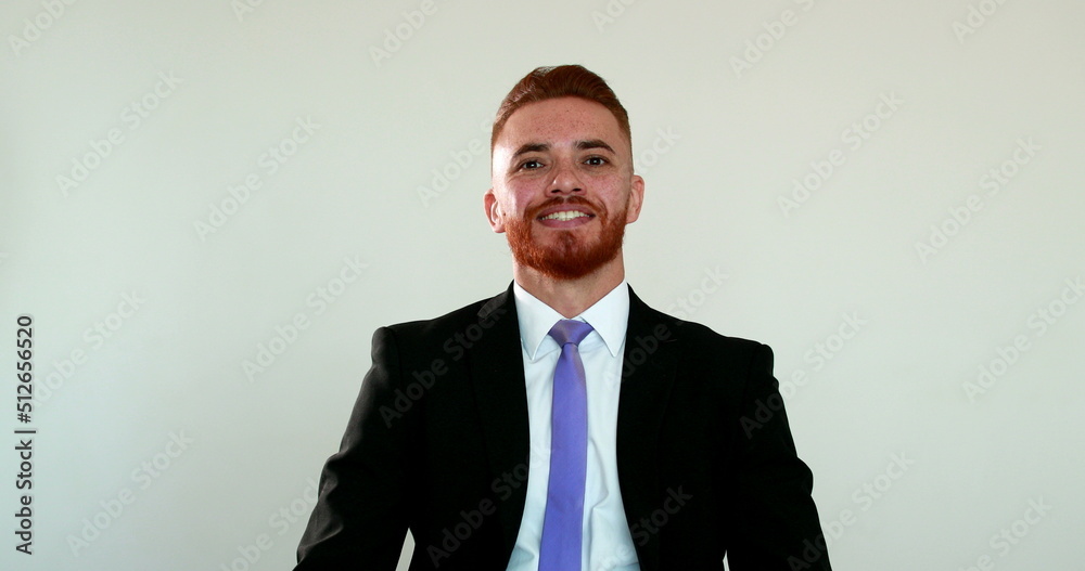 Business man feeling grateful and satisfied, thank you with hands, winningg satisfaction concept Business man feeling grateful and satisfied, thank you with hands, winningg satisfaction concept