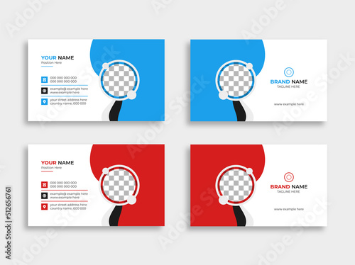 Wallpaper Mural Red & blue horizontal creative business card template Torontodigital.ca