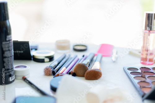 Make up brushes and palette