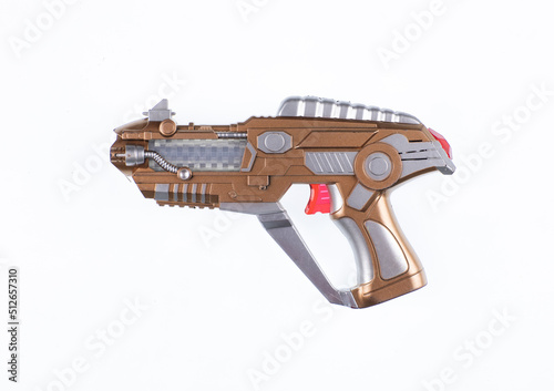 Fotografie futuristic pistol blaster isolated on white background