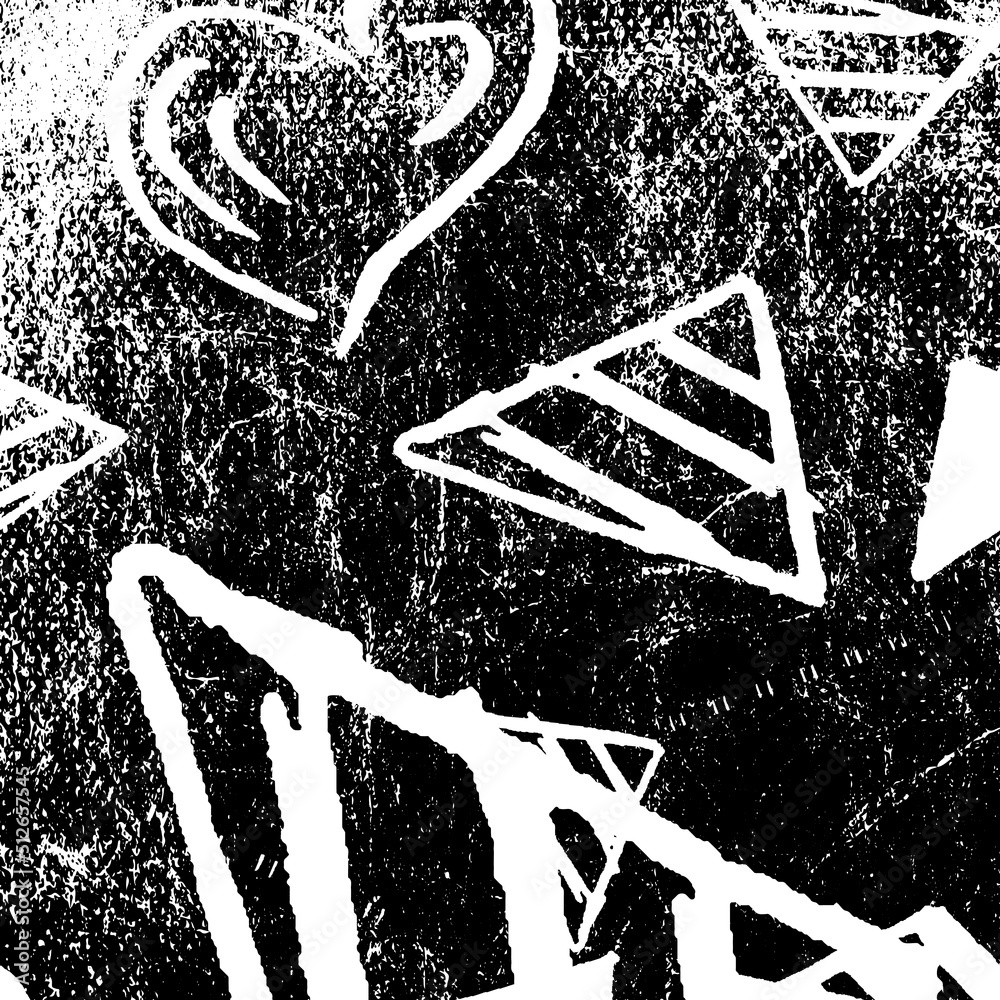 Obraz premium Black and white grunge. Abstract chalk strokes on a blackboard. Vector monochrome graphics. Pattern of dust, chips, destruction, dirt. Chaotic horror background