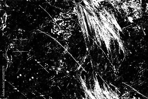 Vector grunge background in black and white. Texture covered with dirt, blots, ink