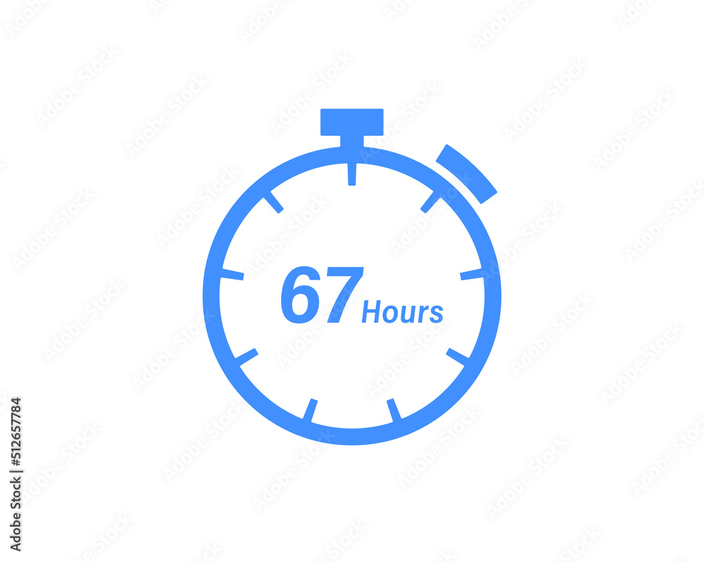 67 Hours timers Clocks, Timer 67 hour icon, countdown icon. Time measure. Chronometer icon isolated on white background 67 Hours timers Clocks, Timer 67 hour icon, countdown icon. Time measure. Chronometer icon isolated on white background