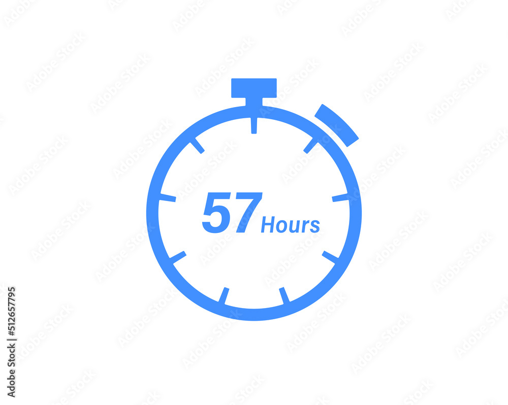 57 Hours timers Clocks, Timer 57 hour icon, countdown icon. Time measure. Chronometer icon isolated on white background 57 Hours timers Clocks, Timer 57 hour icon, countdown icon. Time measure. Chronometer icon isolated on white background