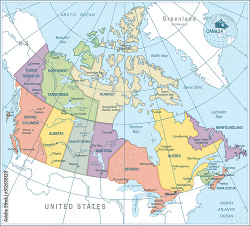 Map of Canada - highly detailed vector illustration