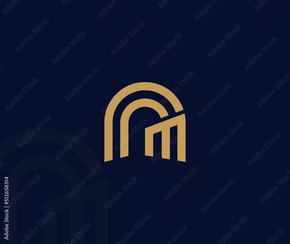 AM letter real estate Illustration design, Logo AM
