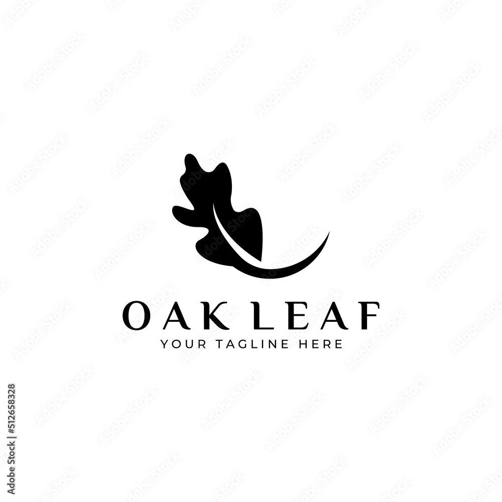 Obraz premium Autumn oak leaf logo and oak tree logo. With easy and simple editing of vector illustration.