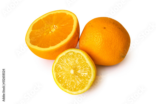 whole orange  section orange  and section lemon