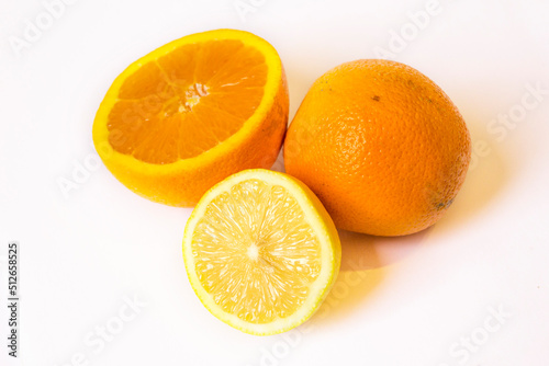 whole orange  section orange  and section lemon