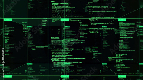 Φωτογραφία Futuristic hi-tech graphic interface with digital code and data