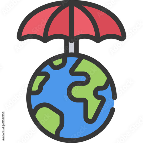 Umbrella Over Globe Icon