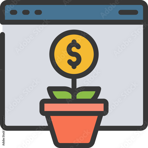 Online Financial Growth Icon