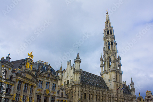 Town Hall and Guild Houses in Brussels, Belgium 