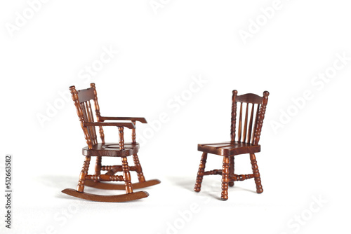 chair and rocking-chair isolated on white background