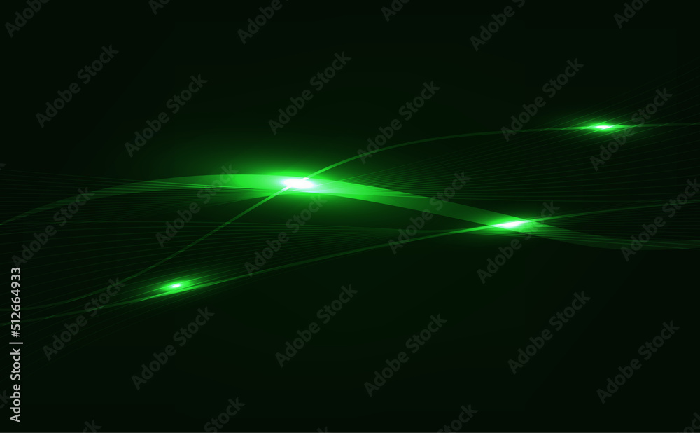 Green abstract flash on background