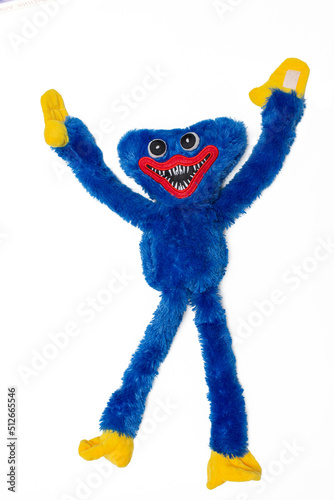  Huggy Wuggy monster toy on a white background