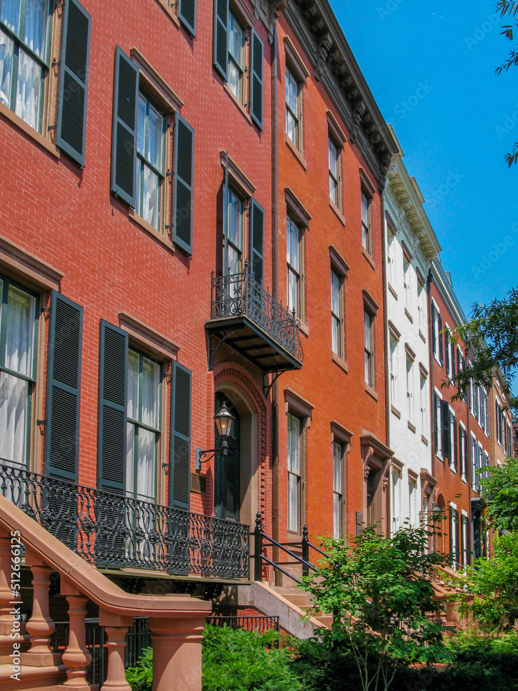 old row houses in the city old row houses in the city