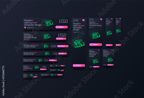 Web banner templates in different sizes. 