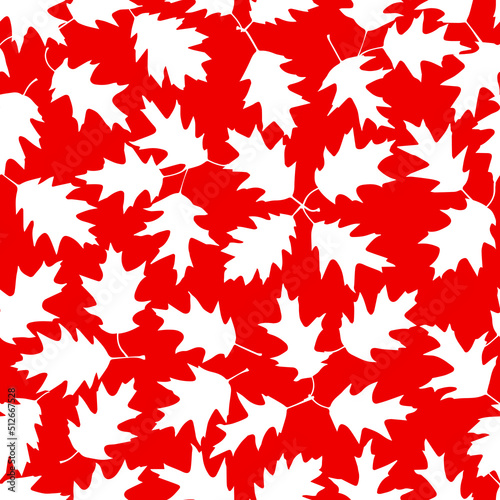 Vector seamless pattern with illustration of autumn leaves