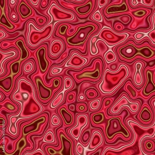 Pink red fluid seamless pattern with hearts