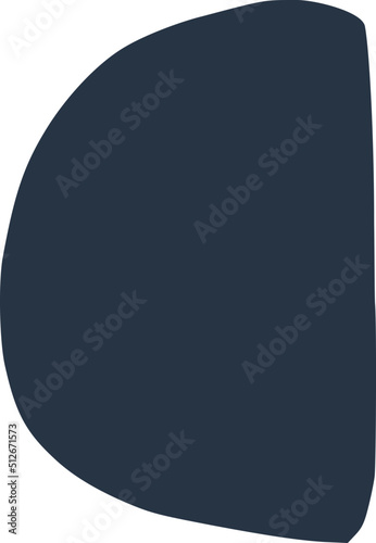 Dark Blue Semicircle Lateral Shape Element