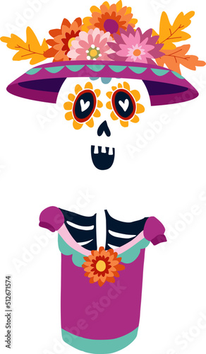Calavera Catrina Skeleton lIllustration