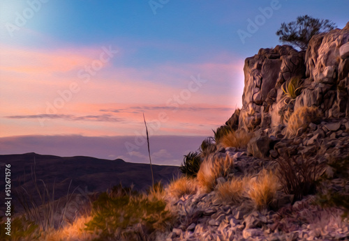 Sunset at Big Bend National Park Desert Views © Sandra J Photography