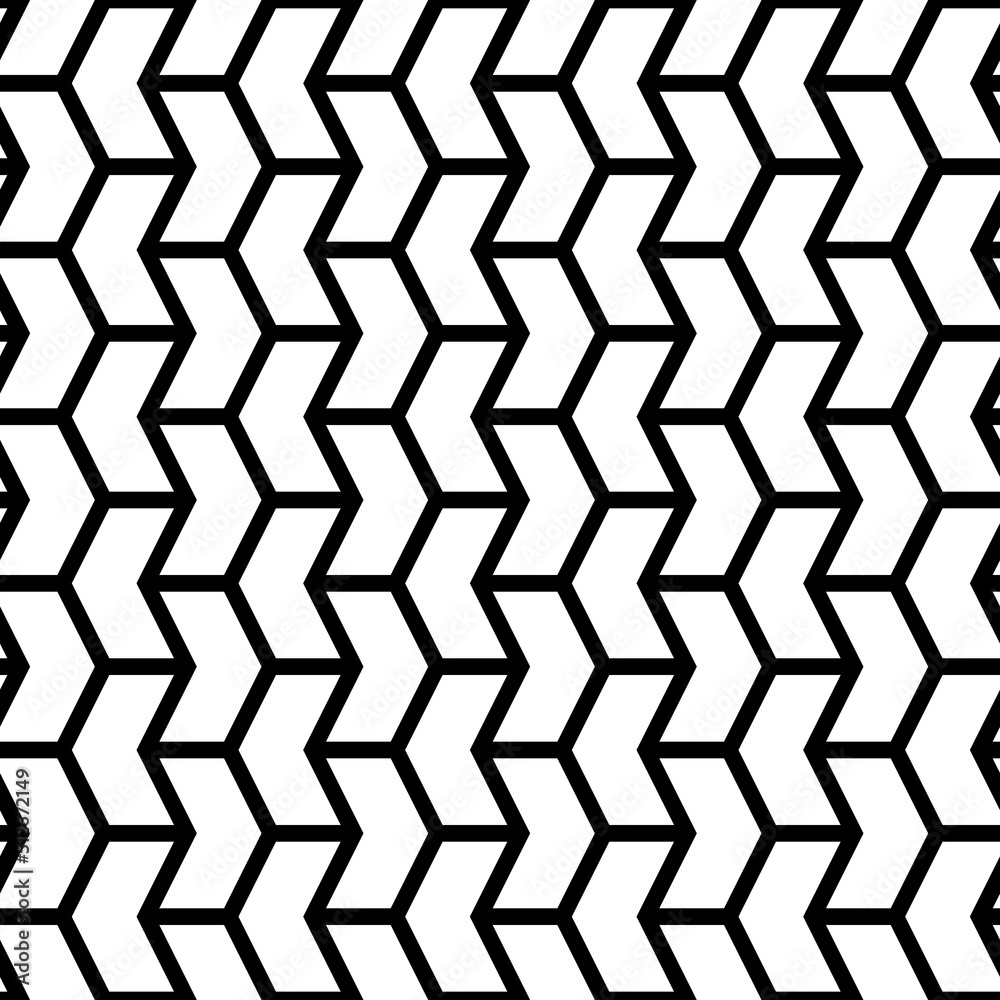 Mosaic. Zigzag figures ornament. Repeated puzzle shapes background. Arrows motif. Chevrons tiles wallpaper. Parquet backdrop. Digital paper, web design, textile print. Seamless vector pattern art work Mosaic. Zigzag figures ornament. Repeated puzzle shapes background. Arrows motif. Chevrons tiles wallpaper. Parquet backdrop. Digital paper, web design, textile print. Seamless vector pattern art work