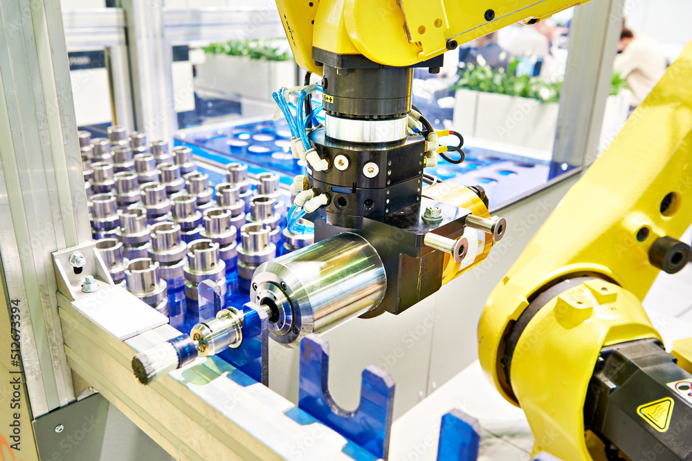 Robotic arm and cnc lathe Robotic arm and cnc lathe