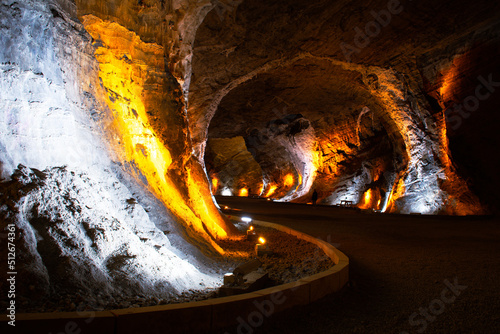 tuzluca salt mine tunnel. Famous travel destination in eastern anatolia, Turkey photo