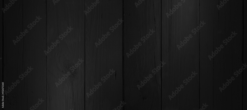Naklejka premium Black aged wooden wall surface. Old wooden dirty dark wall texture