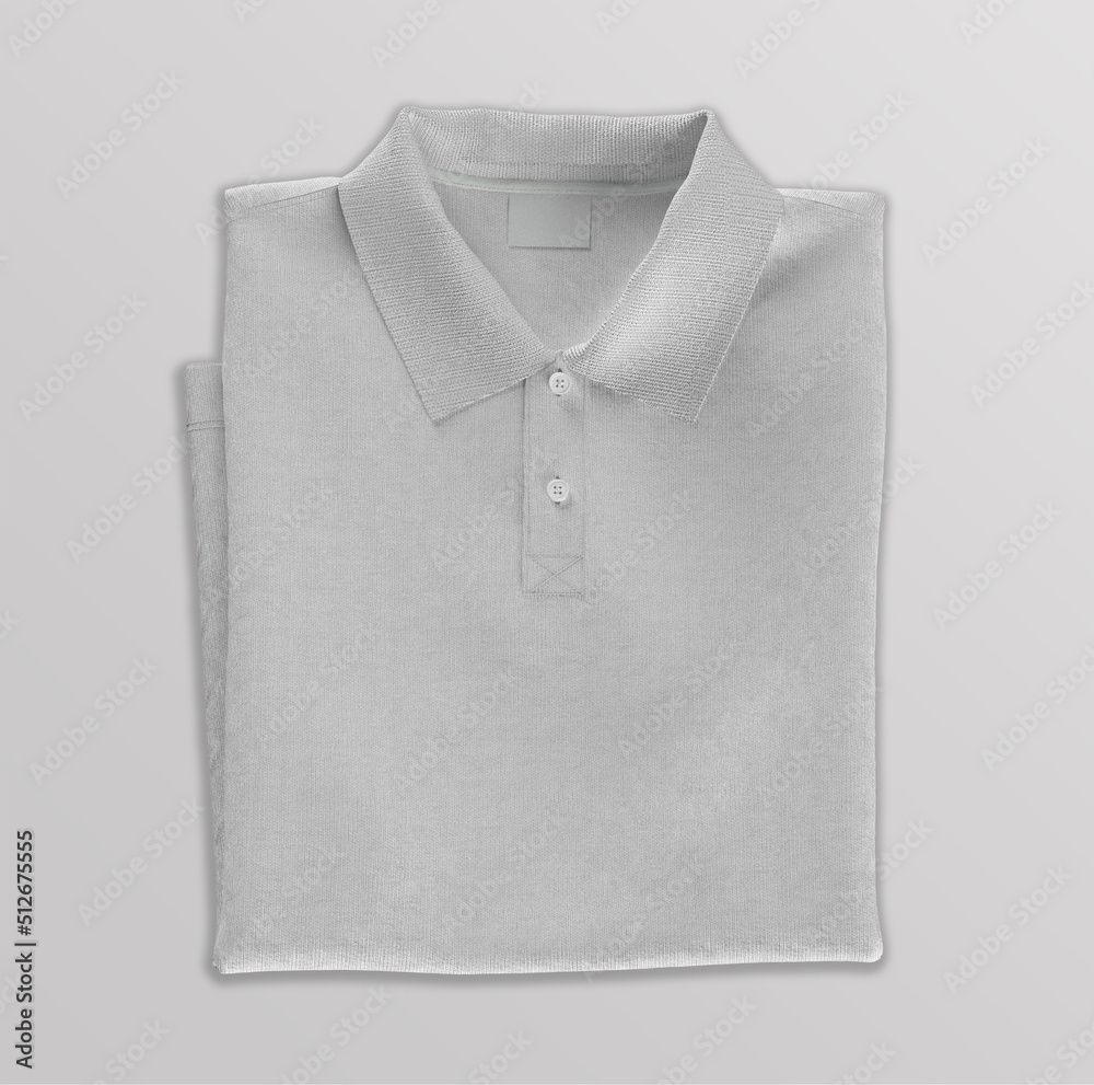 Men's white folded polo shirt. Mockup. 3D rendering Men's white folded polo shirt. Mockup. 3D rendering