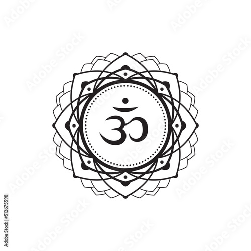 Sahasrara thousand-petaled or crown chakra is generally considered the seventh primary symbol, according to most tantric yoga traditions, Ayurveda, Hinduism, Buddhism. Energy center of human body.