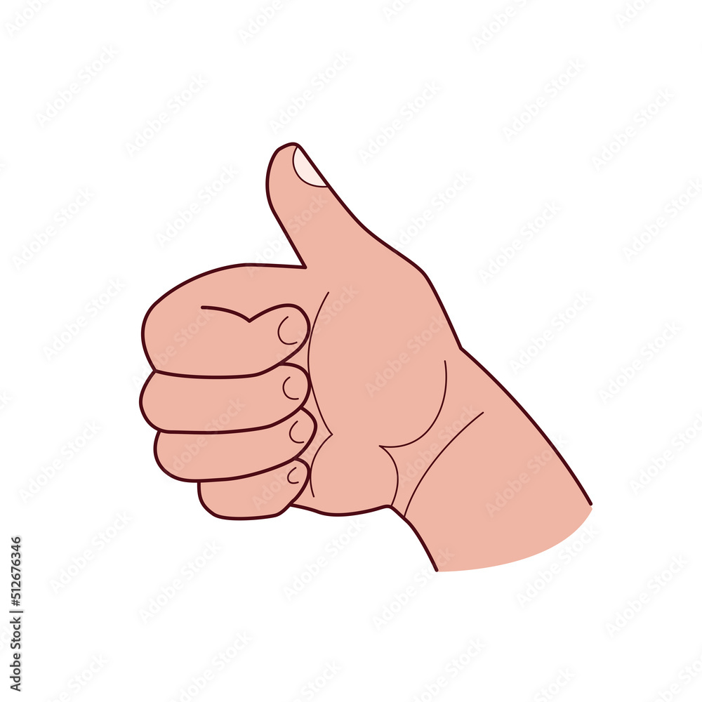 Hand shows thumb up symbol. Hand drawn sketch isolated on a white background. Vector illustration.. Hand shows thumb up symbol. Hand drawn sketch isolated on a white background. Vector illustration..