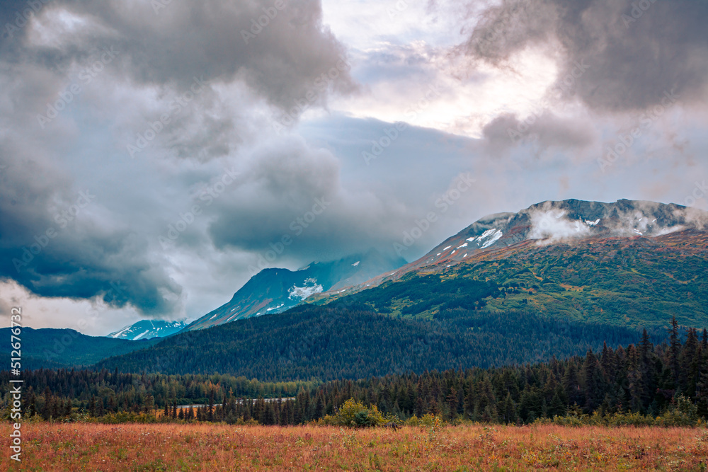 Mountains of Alaska in autumn.