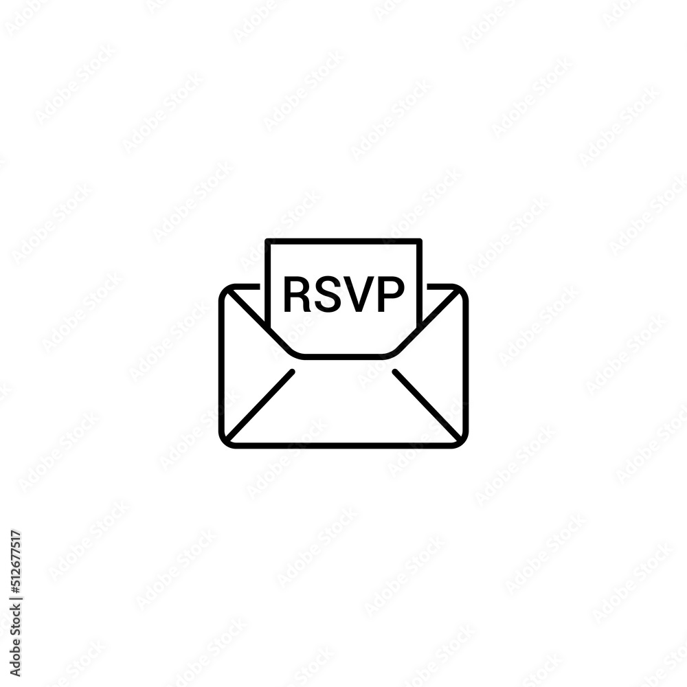 RSVP icon envelope date stamp vector invitation. rsvp message envelope RSVP icon envelope date stamp vector invitation. rsvp message envelope